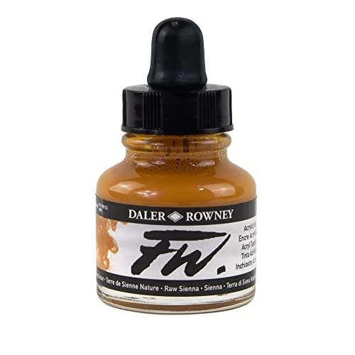 Limited-time offer: Daler-Rowney FW Acrylic Ink, Glass Bottle with Dropper, 1oz - 29.5 ml, Raw Sienna from 9.50 GBP to 9.50 GBP (save 0%)