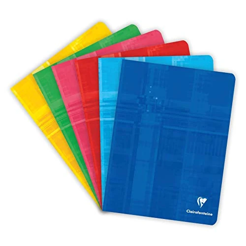 Offerta a tempo: Clairefontaine 3723C Un Cahier Agrafé - 17x22 cm - 80 pagine rigatoes con margini - Papier Blanc 90 g - copertina in carta laminata colore casuale - 40% da 4.49 € a 2.70 €