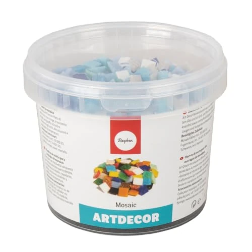 Offerta a tempo: Rayher 1453008, Set tessere per mosaico, tasselli in vetro, piastrelle ideali per decorazioni e fai da te, 1x1 cm, ca. 1300 pz, sfumature di blu. - 10% da 14.92 € a 13.41 €