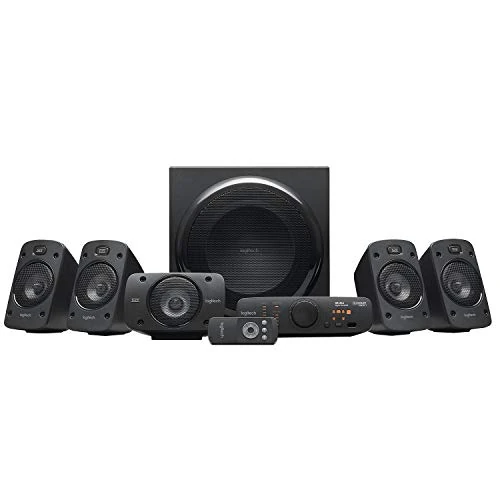 Logitech Z906 Système de Haut-Parleurs avec Son Surround 5.1, Certifié THX, Dolby & DTS, 1000 Watts en Puissance, Multi-Dispositifs, Entrées Multiples, Télécommande, Prise EU/France, PC/PS4/Xbox/TV