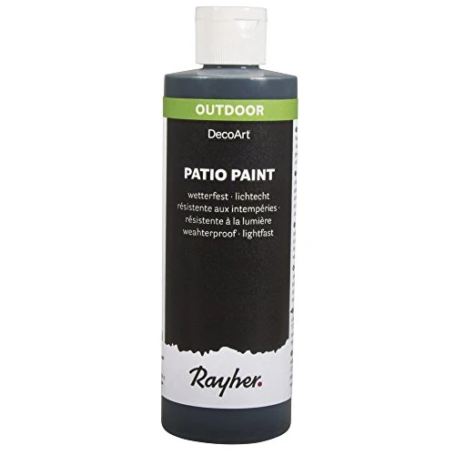 Offerta a tempo: Rayher patio paint, vernice acrilica per esterni, super coprente, resistente alle intemperie, colore nero, 236ml, 38611576 - 41% da 13.99 € a 8.26 €