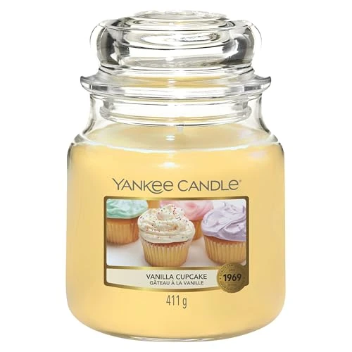Tijdelijke aanbieding: Yankee Candle geurkaars | Vanilla Cupcake Medium Jar kaars | Brandtijd: tot wel 75 uur van 29.90 EUR naar 19.39 EUR (korting 35%)