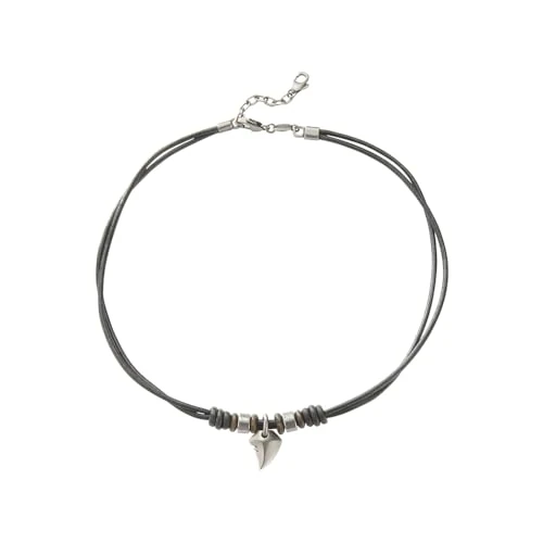 Fossil Men's Jewellery Made of Stainless Steel, 42 cm + 5 cm Extension, Pendant: 15 x 13 mm