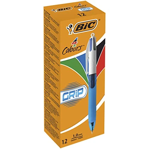 Offerta a tempo: Bic 4 Colours Grip Penna a Scatto, Punta Media da 1,0 mm — 28% da 26,49 € a 19,09 €