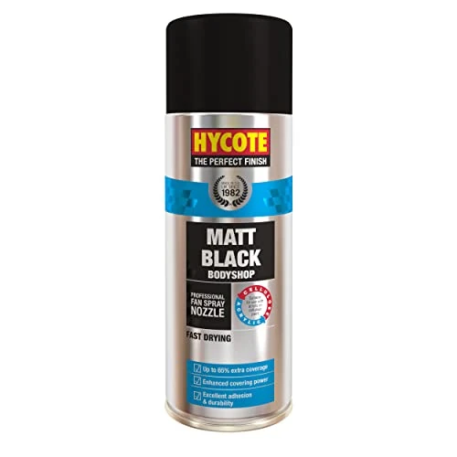 Hycote Bodyshop Vernice Spray ad Asciugatura Rapida 400ml - Nero Opaco