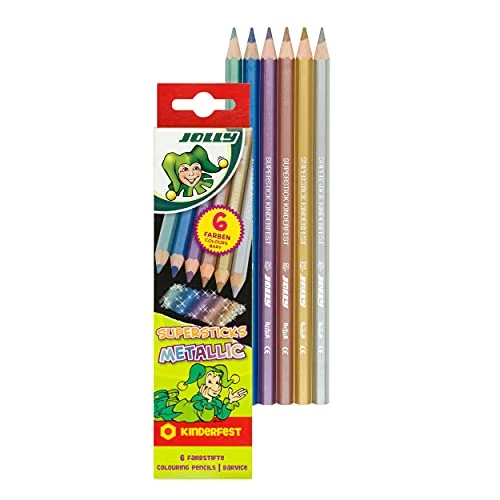 Limited offer: Jolly Supersticks Premium European Metallic Colored Pencils; Set of 6, Perfect for Adult and Kids Coloring from 7.99 EUR to 7.99 EUR (save 0%)