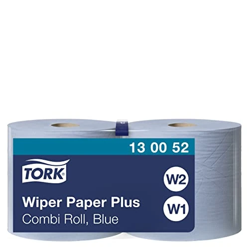 Tork 130052 Carta Plus per Asciugatura Quickdry, 2 Veli, Bianco, 255 M, 2 Pezzi