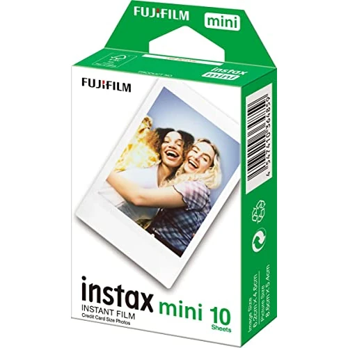 instax mini instant film, white border, 10 shot pack, suitable for all instax mini cameras and printers