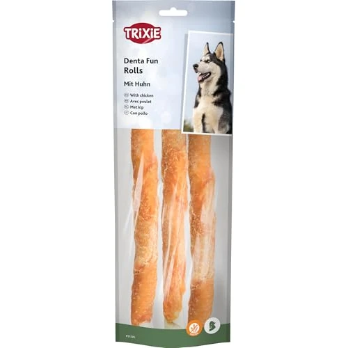 Oferta limitada: TRIXIE Denta Fun rollitos de pollo para perros – 3 uds, 28 cm, 250 g de 10.91 € a 7.49 € (ahorro 31%)
