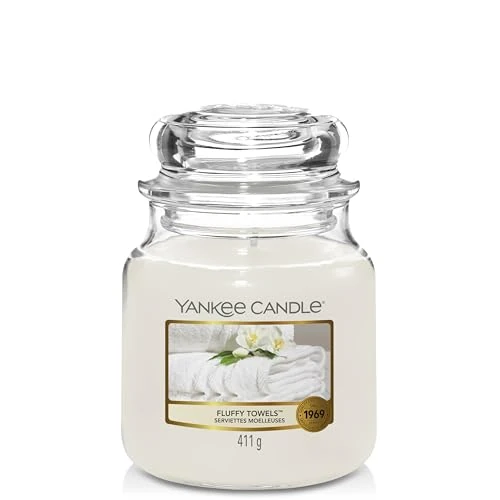 Limited-time offer: Yankee Candle Scented Candle | Fluffy Towels Medium Jar Candle| Burn Time: Up to 75 Hours from 18.92 GBP to 18.92 GBP (save 0%)