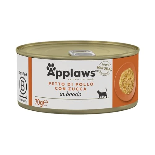 Oferta limitada: Applaws 100% Natural Comida Húmeda para Gatos Adultos, Pechuga de Pollo con Calabaza para Gatos Adultos - Paquete de 24 latas de 70g de 24.18 € a 24.18 € (ahorro 0.00%)