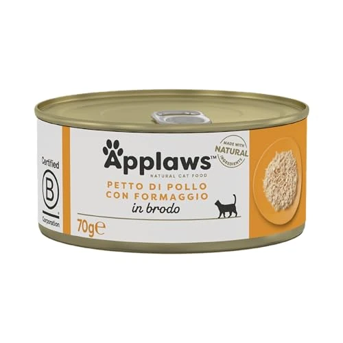 Oferta limitowana: Stosuje 100% naturalną mokrą karmę dla kotów, kurczaka z serem w bulionie, 70 g puszek (opakowanie 24) z 176.72 zł na 176.72 zł (oszczędź 0.00%)