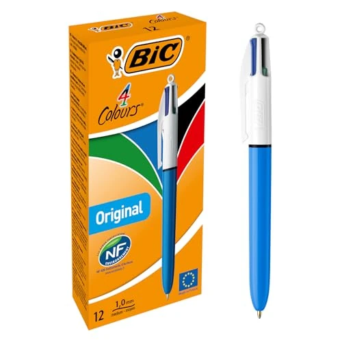 Begrenztes Angebot: BIC 4 Farben Kugelschreiber Set 4 Colours Original, 12er Pack, Ideal für das Büro, das Home Office oder die Schule von 22.94 EUR auf 11.01 EUR (Rabatt 52%)