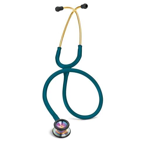 3M Littmann Classic II Paediatric Stethoscope, Rainbow-Finish Chestpiece, Caribbean Blue Tube, 28 inch, 2153