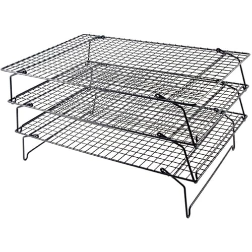 Limited-time offer: Tala 3 Tier Non-Stick Cooling Rack - Space Saving Collapsible Oven Racks - Cake Cooling Rack for Baking Freshly Baked Muffins, Cookies & Biscuits - Baking Tools & Accessories, 40 x 25cm, Black from 15.70 GBP to 15.70 GBP (save 0%)