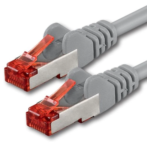 1aTTack - Cable SFTP PIMF con conectores RJ45 (cat. 6, doble apantallamiento, 10m), color gris