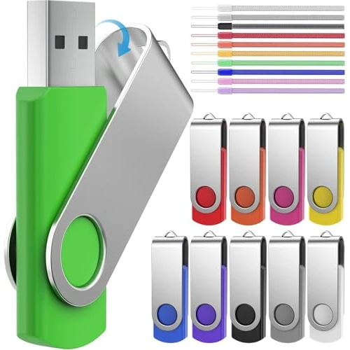 Offerta a tempo: Chiavetta USB 32 GB 10 Pezzi Pennetta USB Pendrive 32 GB Penna-USB Portatile Pen Drive con Cordini - Girevole Memoria USB2.0 32 Giga Chiavette Colorate per Dati Foto Musica by FEBNISCTE - 17% da 60.99 € a 50.53 €