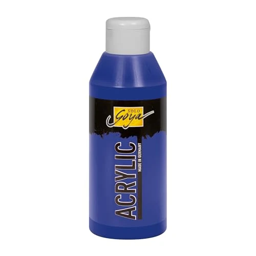 KREUL 84215 - Solo Goya Acrylic Blu Cobalto, flacone da 250 ml, Vernice acrilica cremosa e Versatile in qualità da Studio, a Base d'Acqua, ad Asciugatura Rapida e Opaca.