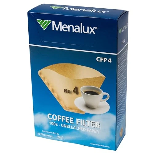 Offerta a tempo: Menalux CFP4 - 100 filtri in carta, numero 4, per macchina da caffè Drip - 19% da 8.61 € a 6.99 €