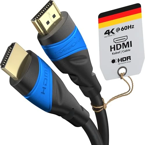 KabelDirekt – Cable HDMI 4K – 15m y longitudes mayores (7,5m–22,5m) – Cable HDMI diseñado en Alemania – Soporta 4K@60Hz, UHD, HDR, ARC, Ethernet – HDMI Cable para TV, PC, PS5, Xbox, Switch