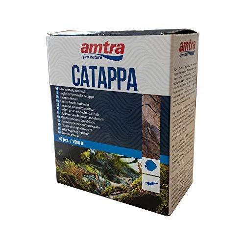 Amtra Catappa Leaves - Foglie di Mandorlo, Integratore alimentare per gamberetti e crostacei d'acqua dolce, 30 pezzi .