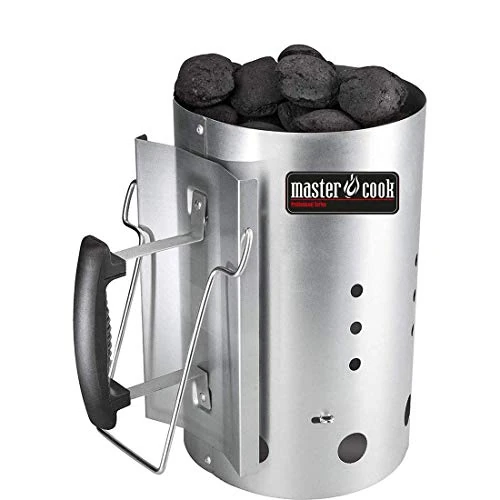 Brigros MasterCook Barbecue Lighter with Aluminium Safety Handle, Barbecue Charcoal Lighter Diameter 19 cm and Height 30 cm, Capacity over 1.5 kg