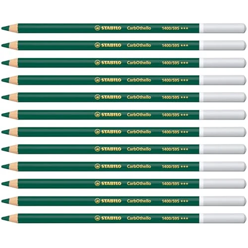 STABILO CarbOthello - Matita colorata Premium - Confezione da 12 - Verde Foglia Profondo