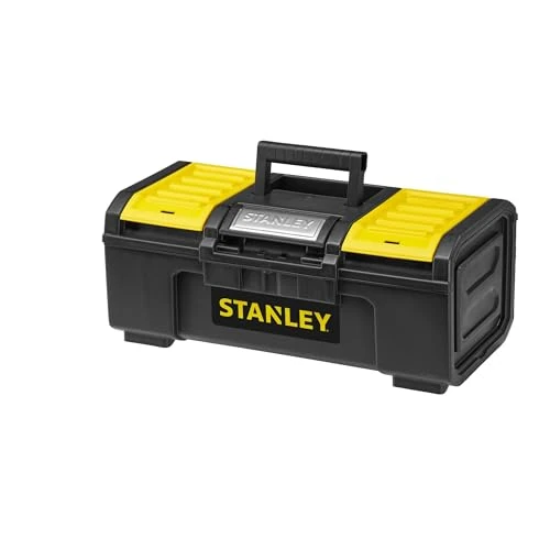 STANLEY Cassetta Porta Attrezzi 16" One-Touch, Custodia Attrezzi Resistente con Vassoio Estraibile, Occhiello per Lucchetto, Scomparti Organiser Facili da Raggiungere, Compatta e Durevole - 1-79-216