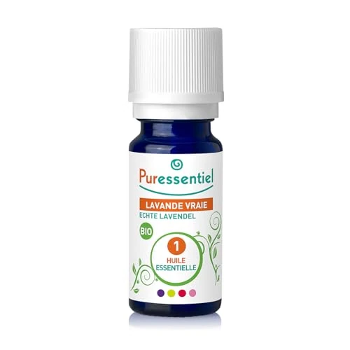 Offerta a tempo: Puressentiel Olio Essenziale di Lavanda Vera 100% Puro e Naturale. OEBBD (Olio Essenziale Botanicamente e Biochimicamente Definito), Proveniente da Agricoltura Biologica, Vegan e Cruelty Free, 10 ml - 41% da 10.90 € a 6.45 €