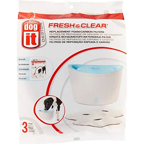 Offerta a tempo: Dogit Filtri di ricambio per fontana dell'acqua potabile, confezione da 3 filtri di ricambio per fontana Dogit Fresh & Clear e ZEUS H2EAU Elevated Dog and Cat Water Fountain - 34% da 6.44 € a 4.23 €