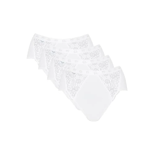 Sloggi Damskie eleganckie majtki Midi 4P (4 sztuki), biały, 36