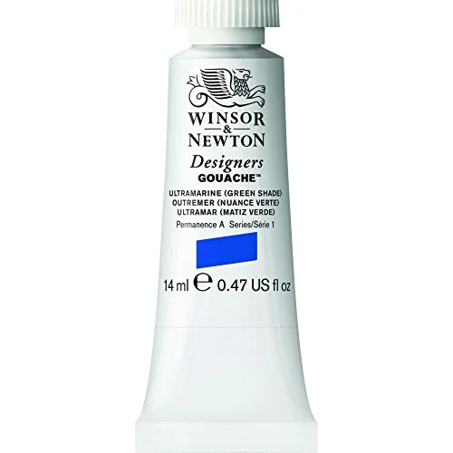 Winsor & Newton 0605667 Designers Gouache, fijnste kunstschilderverf, dekkend, hoogwaardige pigmenten - 14ml Tube, Ultramarine (Green Shade)