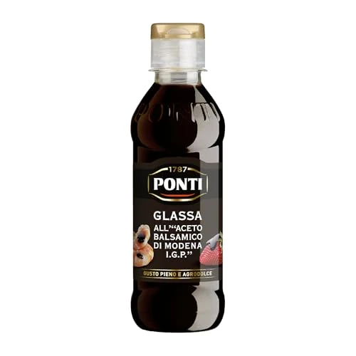 Limitiertes Angebot: Ponti, Balsamic Vinegar of Modena I.G.P. Glaze, Ideal for All Recipes, Full and Sweet and Sour Taste with Moderate Acidity, 100% Made in Italy, 250 g set von 3.99 EUR auf 3.99 EUR (Spare 0%)