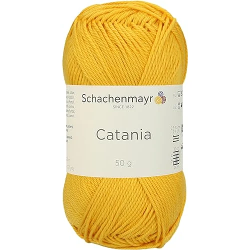 Schachenmayr Catania 9801210-00208 - Handbreigaren, haakgaren, 100% katoen, zon (11,5 x 5,2 x 6 cm)