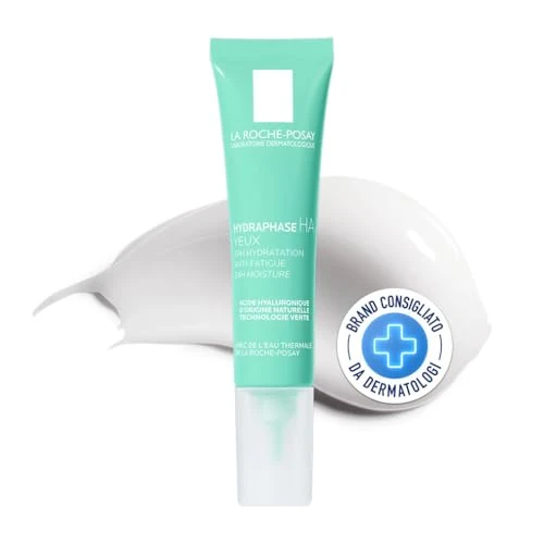 La Roche Posay Contorno de Ojos Rehidratante, Reduce Bolsas y Ojeras, Hidrata y Rellena la Piel durante hasta 24H, Fórmula con Ácido Hialurónico y Agua Termal, Hydraphase HA Ojos, 15 ml