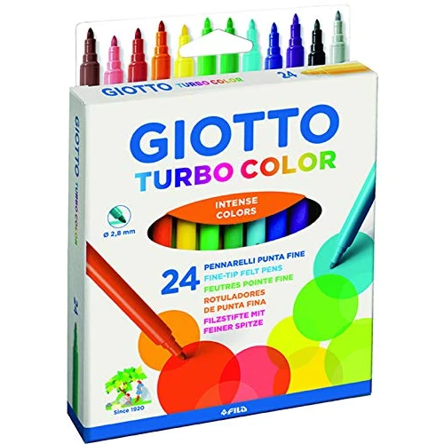 Tijdelijke aanbieding: GIOTTO Turbocolor viltstiften, fijne punt 2,8 mm, 24 verschillende kleuren, ideaal voor kinderen, feestjes en scholen van 7.08 EUR naar 7.08 EUR (korting 0%)