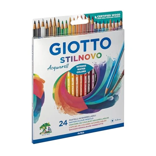 Offerta a tempo: Giotto 255800 Pastelli Acquerellabili Stilnovo, 3.3 mm, Confezione da 24 - 23% da 15.10 € a 11.59 €
