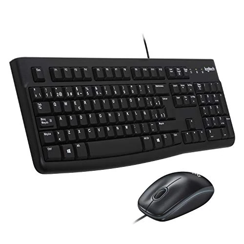 Offre limitée : Logitech MK120 Combo Clavier et Souris Filaire pour Windows, Clavier Espagnol QWERTY - Noir de 29.99 € à 17.30 € (42% de remise)