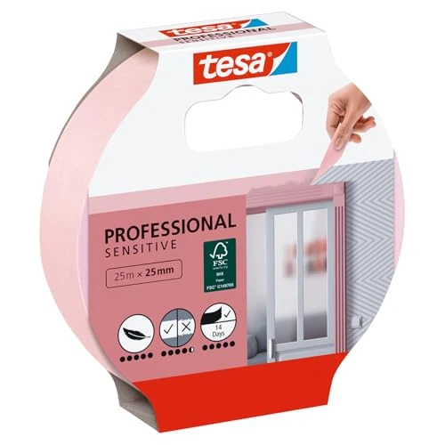 Oferta limitada: tesa Cinta de Carrocero PAPEL PINTADO - Cinta de Enmascarar Fina - Para un Enmascaramiento Preciso - Adecuada para Superficies Interiores Sensibles - 25 m x 25 mm de 9.90 € a 8.55 € (ahorro 13.64%)