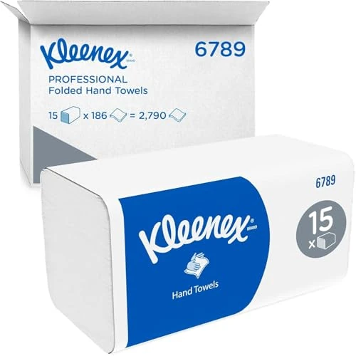 Oferta limitada: Kleenex Toallas de Papel Plegado 6789, 2 Capas, Tecnología Absorbente, 15 Paquetes x 186 Hojas (2.790 total) de 62.99 EUR a 52.19 EUR (ahorro 17%)
