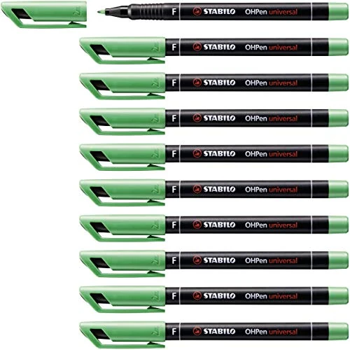 Offerta a tempo: STABILO OHPen universal Permanente - Marcatore - Tratto Fine (0,7 mm) - Confezione da 10 - Verde - 59% da 17.50 € a 7.16 €