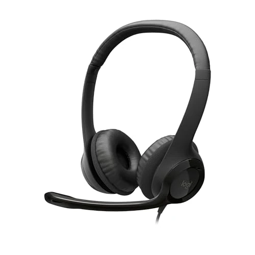 Offerta a tempo: Logitech H390 Cuffie Cablate, Cuffia Stereo con Microfono Regolabile con Cancellazione del ‎‎Rumore, USB, Controlli sul Cavo, PC/Mac/Laptop/Chromebook - Nero - 46% da 53.99 € a 28.99 €