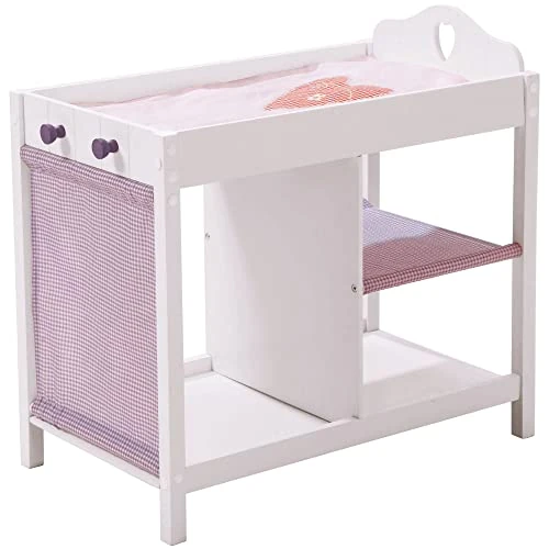 Offerta a tempo: roba Lettino e Fasciatoio per Bambole Tutto in Uno, Serie "Fienchen", Accessori in Tessuto, Bianco - 0.00% da 59.09 € a 59.09 €