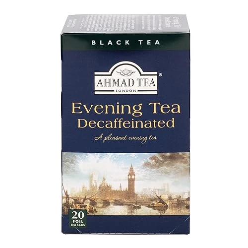 Begrenztes Angebot: Ahmad Tea - Evening Tea ohne Koffein - Koffeinfreier Schwarztee mit Bergamotte - Einzeln Verpackte, Aromaversiegelte Teebeutel mit 4g Tee pro Portion - 20 Teebeutel mit Band von 3.39 EUR auf 3.39 EUR (Rabatt 0%)