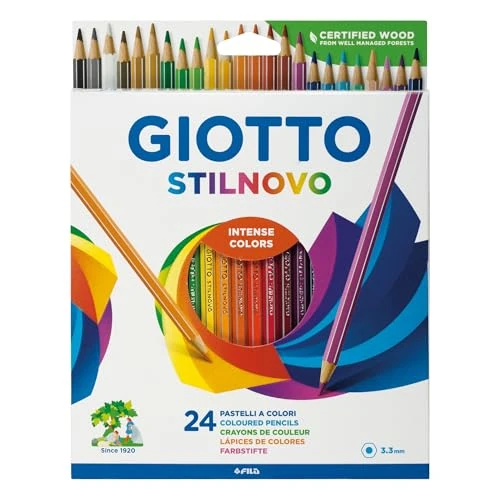 Giotto Stilnovo Pastelli Colorati In Astuccio 36 Colori, Multicolore, 13 X 1.6 X 22 Cm