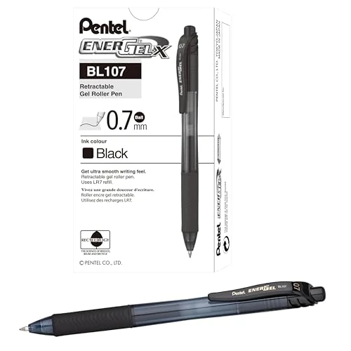 Offerta a tempo: Pentel BL107 Energel X scatto 0,7 mm Nero 12 pezzi - 13% da 22.28 € a 19.40 €