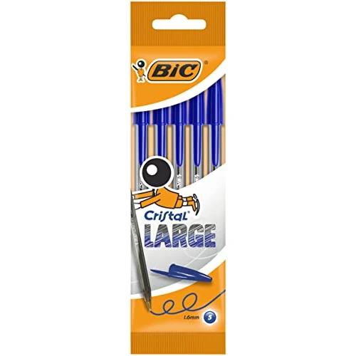 Oferta limitada: BIC Cristal - Blíster de 5 unidades, large bolígrafos punta ancha (1,6 mm), color azul de 6.48 € a 6.48 € (ahorro 0.00%)