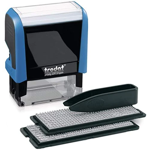 Trodat Printy 4913 Typomatic Selbersetzen for Maximum 5 Lines of Text, Sky Blue