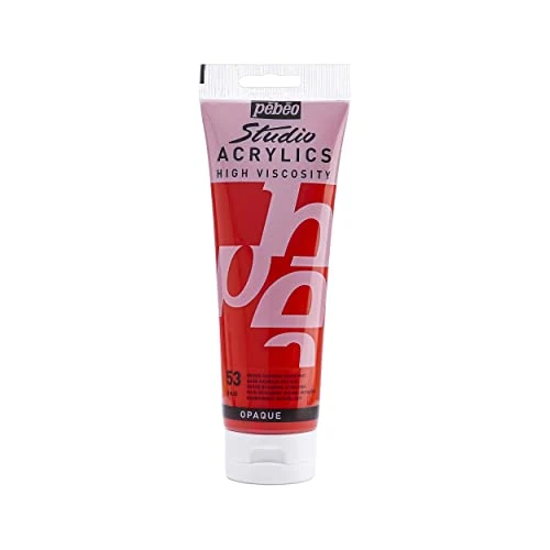 Offerta a tempo: Pébéo - Studio Acrylics Fine Acrylic - Vernice acrilica Rosso - Imitazione del Rosso di cadmio, 250 ml - 0.00% da 9.49 € a 9.49 €