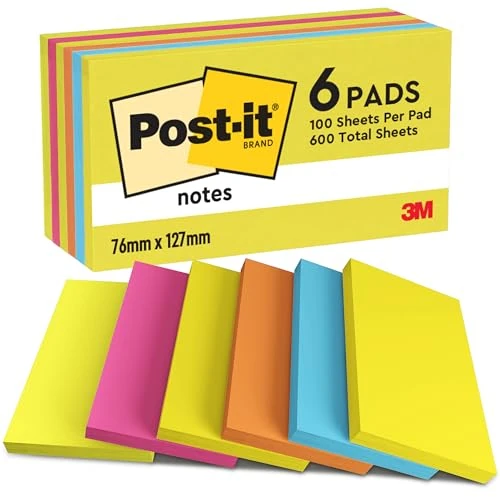 Oferta limitowana: Post-It Notatki Kolekcja Energetic Kolor, Pakiet 6 Notatników, 100 arkuszy na blok, 76x127 mm, Żółty, Niebieski, Pomarańczowy, Różowy, Zielony Kolorów Przypomnienia z 65.99 zł na 65.99 zł (oszczędź 0.00%)
